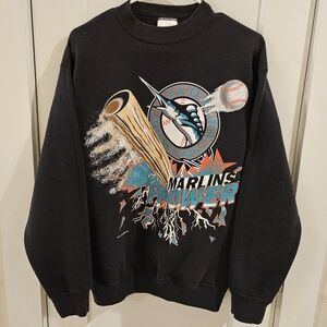 Vintage 1993 Chalk Line MLB Florida Marlins Crewneck Sweatshirt - Size Medium